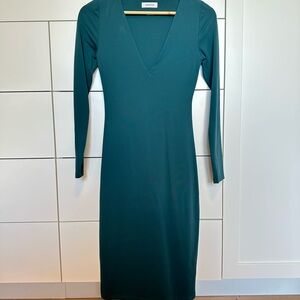 Aritzia Deep Teal Long Sleeve Dress